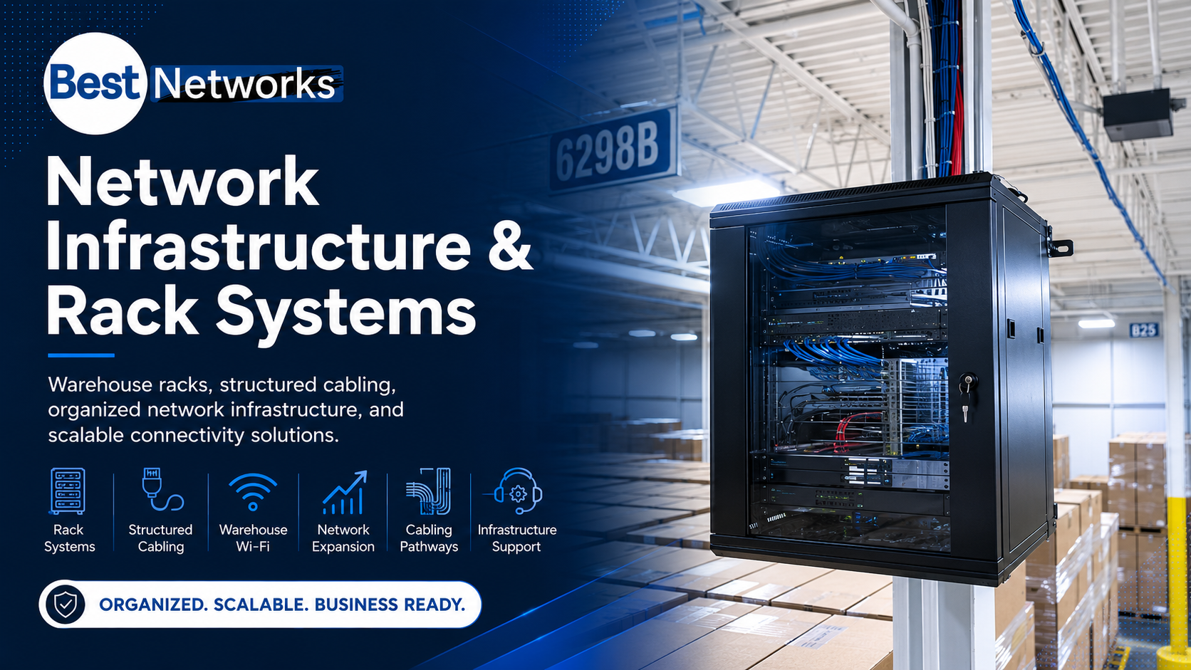Best Networks network infrastructure and rack systems for warehouse and commercial environments